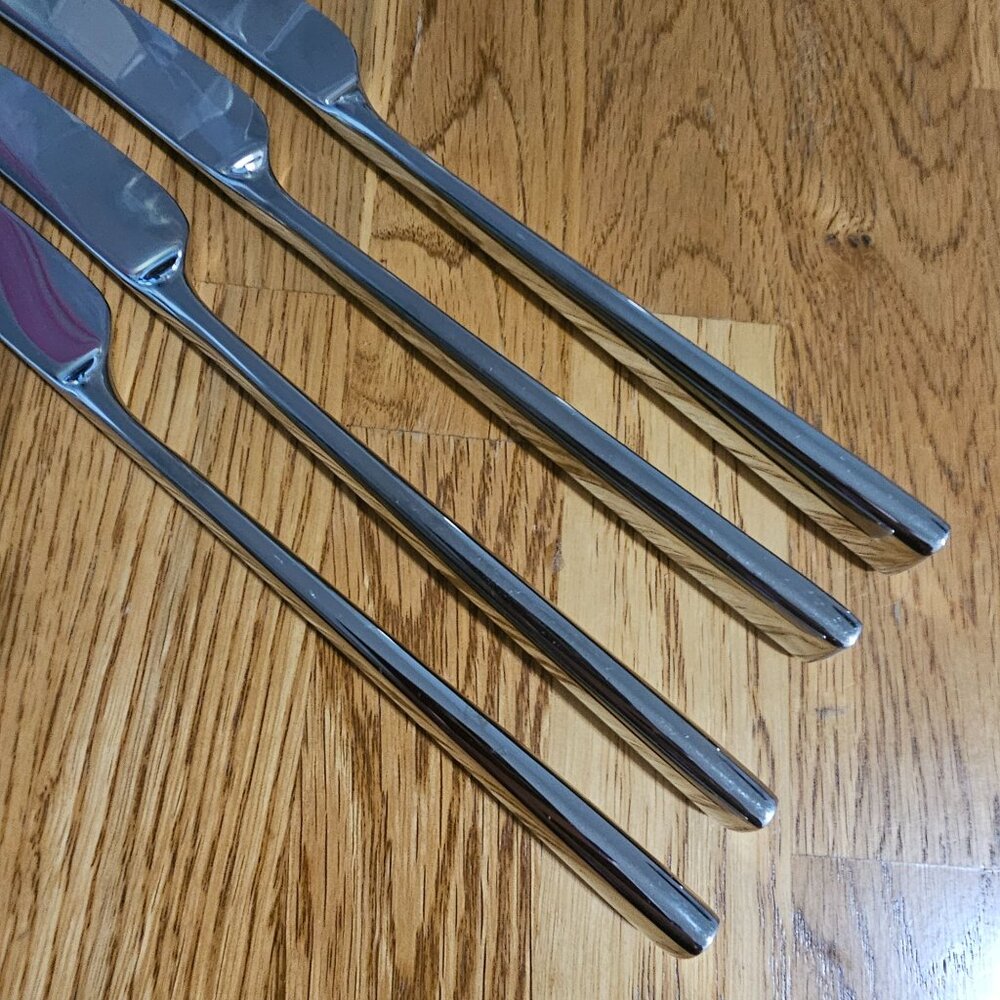 4 Lenox Malmo Dinner Knife 9" Kate Spade stainless smooth minimalist retro reviv - Picture 2 of 7